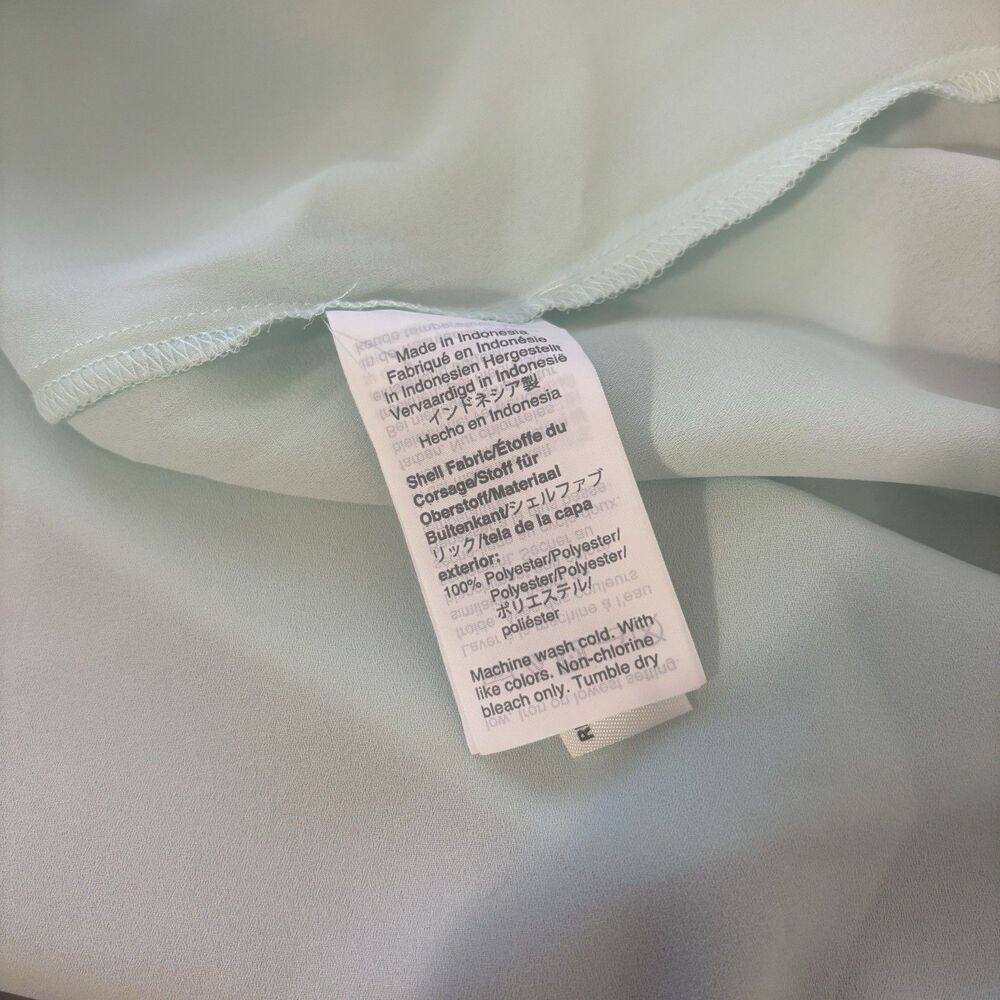 NWT J Crew Womens 3X Long-sleeve Drapey Scalloped Top Blouse Mint Green AL598 - Picture 8 of 9